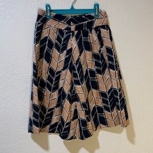Merona A-Line Skirt - Black and orange Chevron